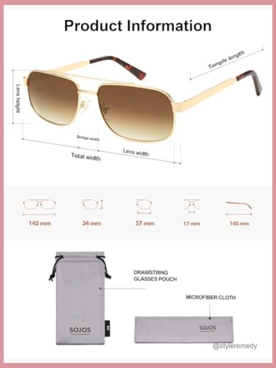 Retro Polarized Aviator Sunglasses, Metal Frame, UV400 Protection